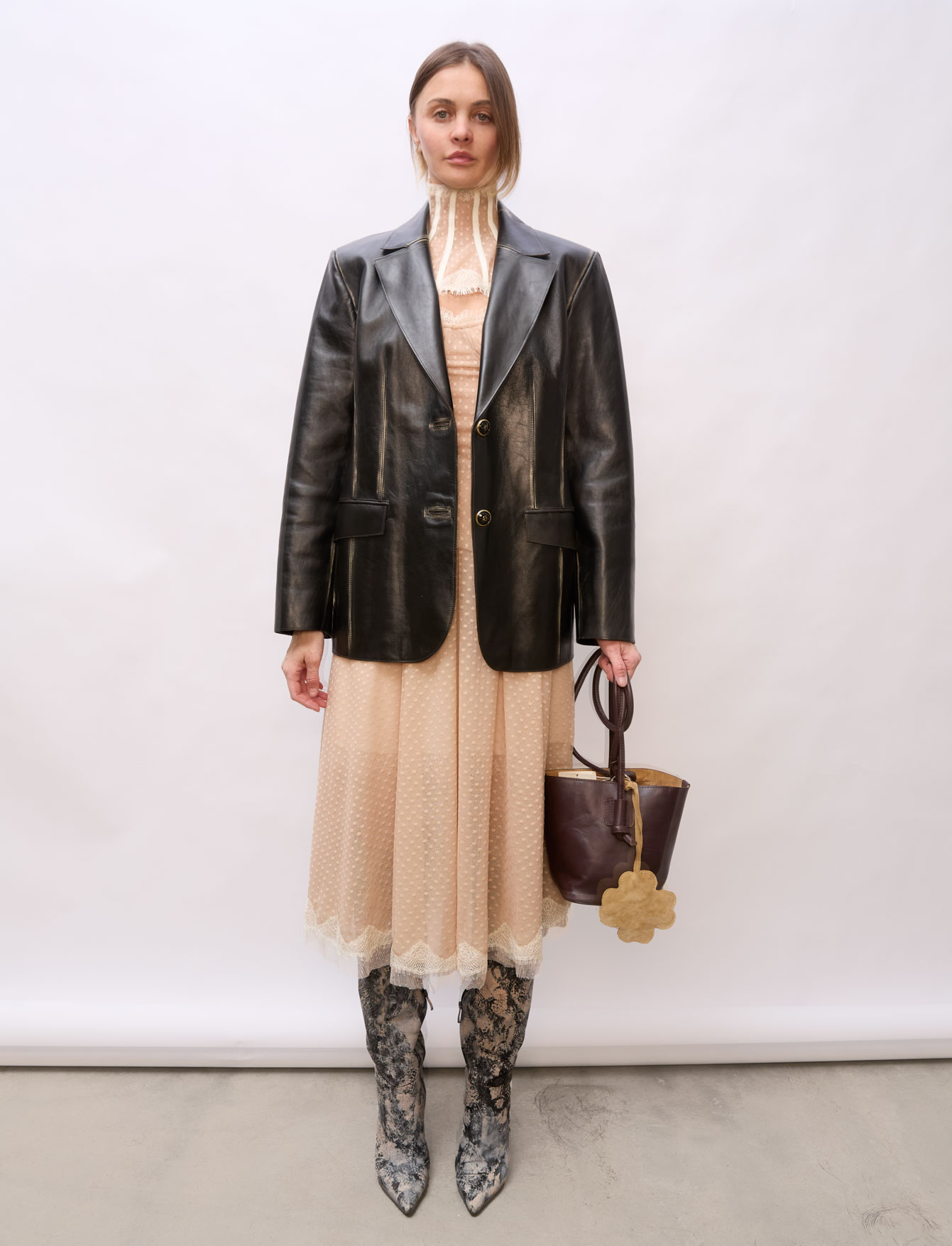 Пиджак №58 Leather Flower. EX