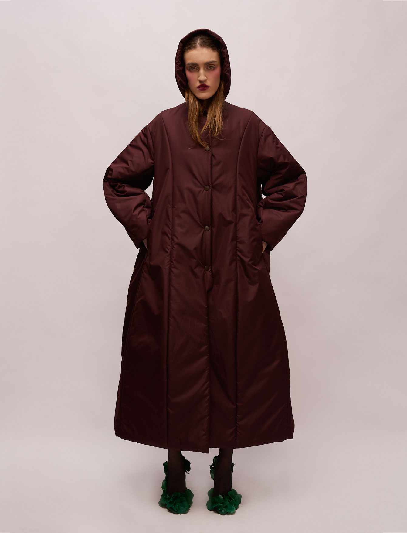 Пальто утепленное №35 Burgundy