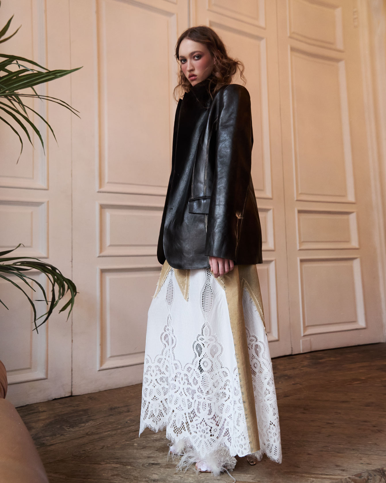 Пиджак №58 Leather Flower. EX